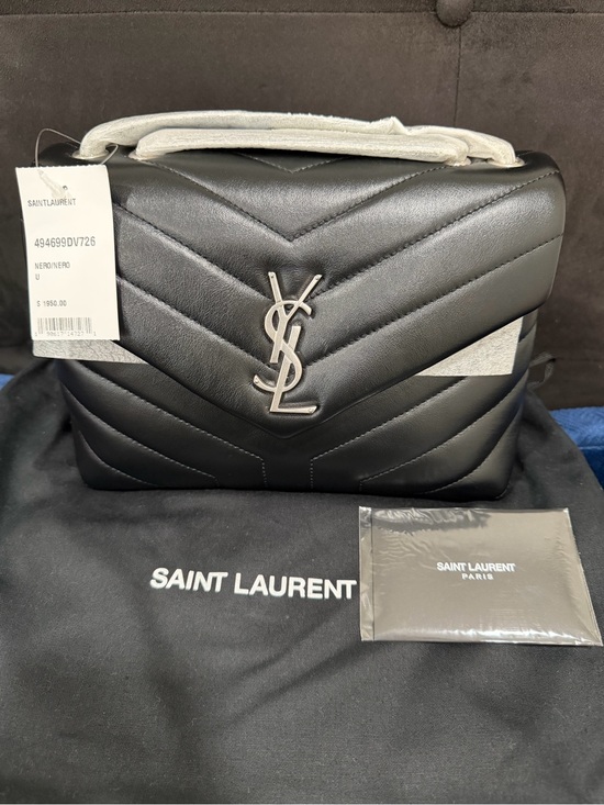Saint Laurent Handbags - SAINT LAURENT Small Loulou Chain Bag Black with Silver hardware